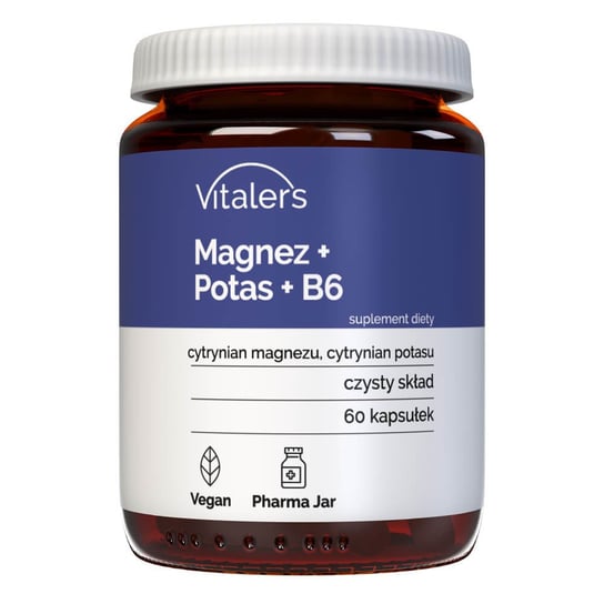 Vitaler's Magnez 100 mg + Potas 150 mg + B6 10 mg - Suplement diety, 60 kaps. Vitaler's
