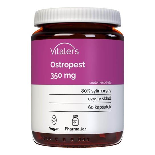Vitaler's Milk Thistle (Ostropest plamisty) 350 mg - Suplement diety, 60 kaps. Vitaler's