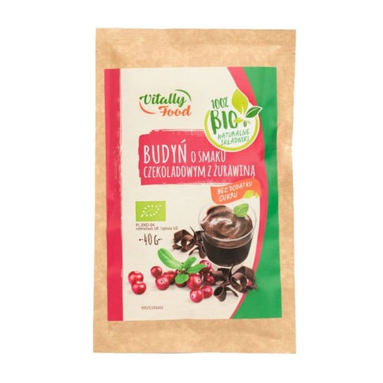 Vitally Food, bio budyń czekoladowy z żurawiną, 40 g Vitally Food