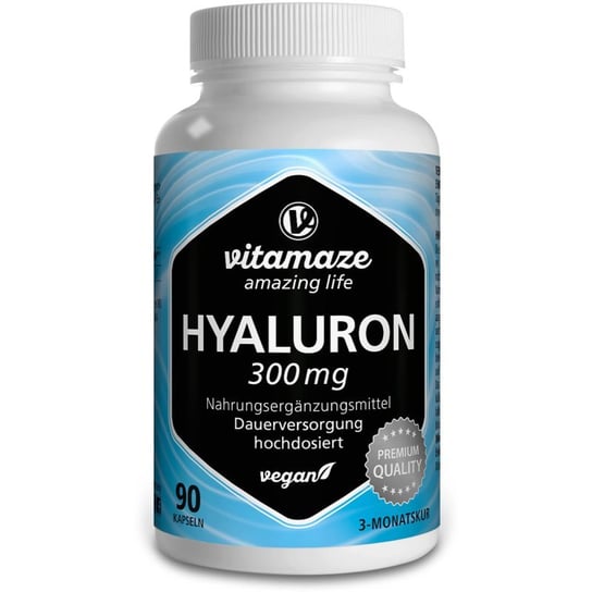 Vitamaze Hyaluronic Acid 300 mg High Dosage kapsułki z kwasem hialuronowym 90 caps. Vitamaze