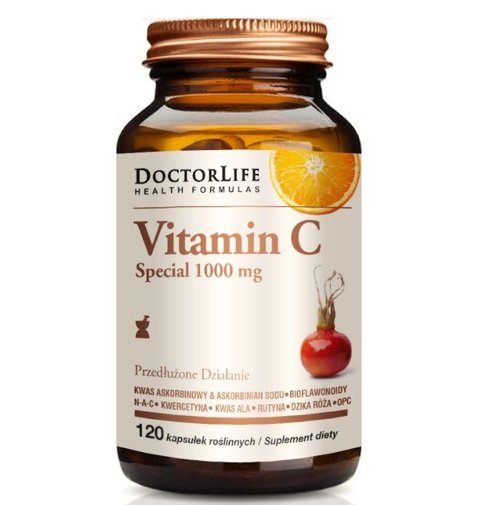 Vitamin C Special 1000mg o Przedłużonym Działaniu,  Suplement diety, 120 kapsułek Doctor Life