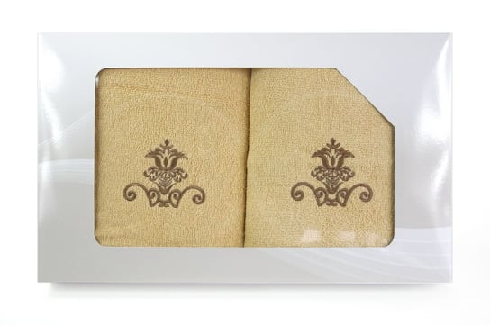 Viva II, Greno, Komplet ręczników, 2 szt., cappucino, 50x100+70x140 cm, wzór 2. Greno