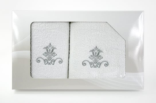 VivaII, Greno, Komplet ręczników, 2 szt., biały, 50x100+70x140 cm, wzór 2 Greno