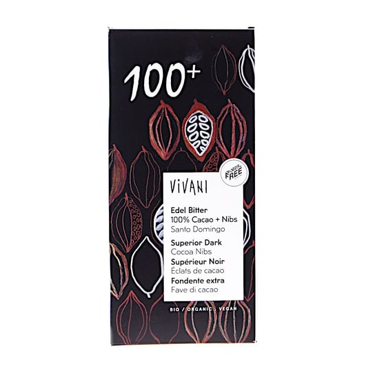 Vivani, bio czekolada gorzka 100% kakao, 80g Vivani