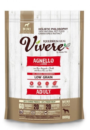 Vivere Dog Mini Adult Lamb 800g Vivere