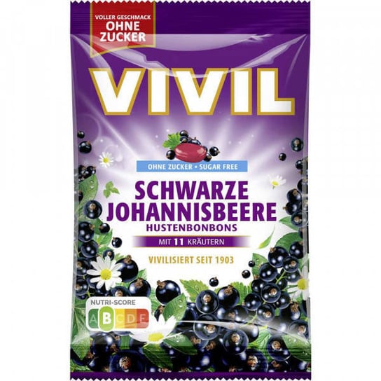 Vivil Schwarze Johannisbeere Cukierki bez Cukru 120 g VIVIL A. MÜLLER GMBH & CO. KG