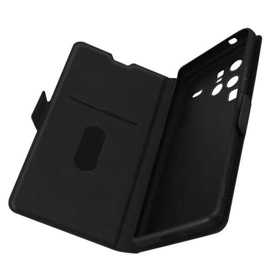 Vivo X80 Pro Wallet Folio Etui z podstawką wideo Podwójna zakładka magnetyczna Czarna Avizar