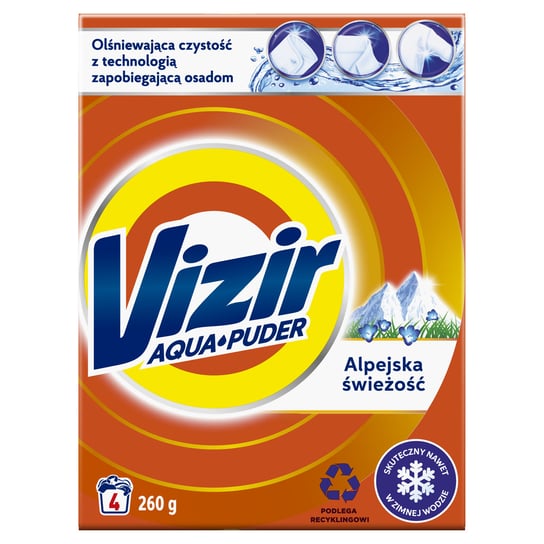 Vizir Alpine Fresh, Proszek do prania Aqua Powder, 260g, 4 prania Vizir