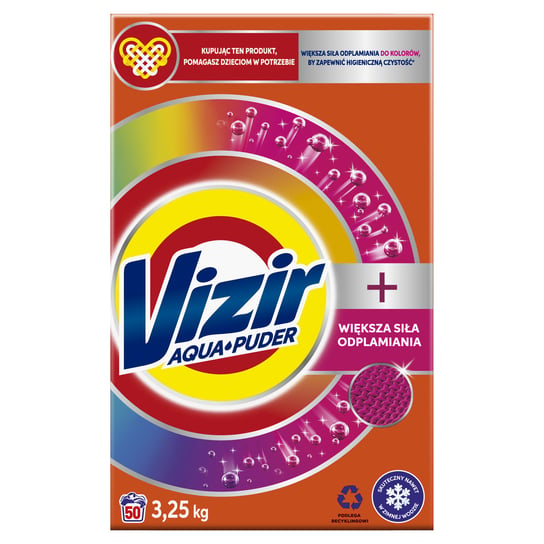 Vizir Proszek do prania z dodatkową mocą usuwania plam z kolorowych ubrań, 50 prań, 3.25kg Vizir