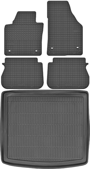 Volkswagen Caddy III Kombivan od 2004-2015r. Bagażnik MAX-DYWANIK 912301 + Dywaniki MOTOHOBBY 160203 Max-Dywanik