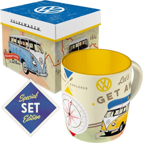 Volkswagen T1 Bulik Kubek Retro Ceramiczny Żółty Prezent w Pudełku Nostalgic-Art Merchandising