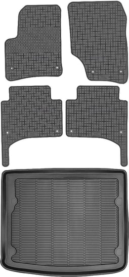 Volkswagen Touareg I SUV od 2002-2010r. Bagażnik MAX-DYWANIK 912318 + Dywaniki PETEX P63110 Max-Dywanik