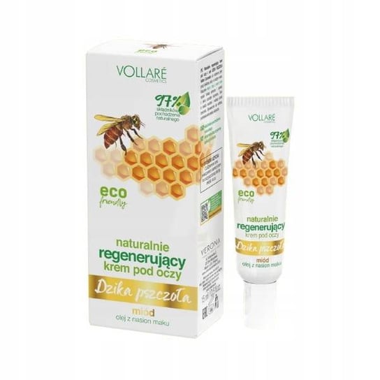Vollare, Dzika Pszczoła Krem naturalnie regenerujący pod oczy, 15ml Vollare Cosmetics