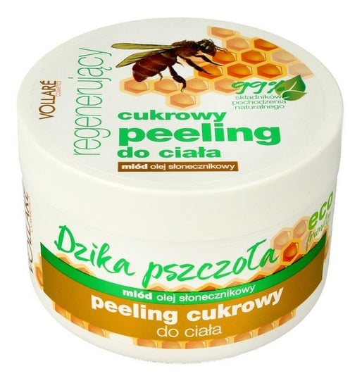 Vollare, Dzika Pszczoła Peeling cukrowy do ciała regenerujący, 225ml Vollare
