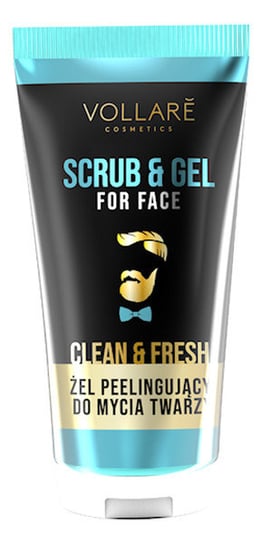 Vollare, Men Scrub & Gel For Face Clean & Fresh, Żel peelingujący do mycia twarzy dla mężczyzn, 150 ml Vollare