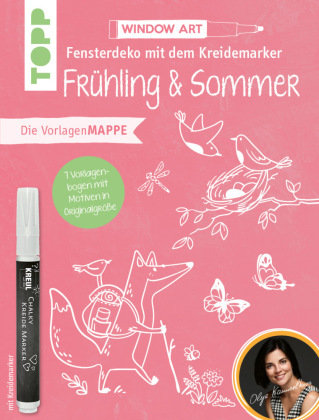 Vorlagenmappe Fensterdeko mit dem Kreidemarker - Frühling & Sommer. Inkl. Original Kreidemarker von KREUL Frech Verlag Gmbh