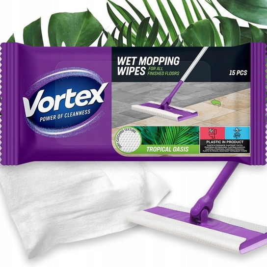 VORTEX Wet Mopping Wipes 15 pcs Tropical Oasis Floor Cleaner - VORTEX ...