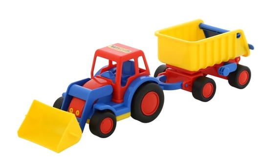 Wader, pojazd budowlany traktor-ładowarka z przyczepą Wader