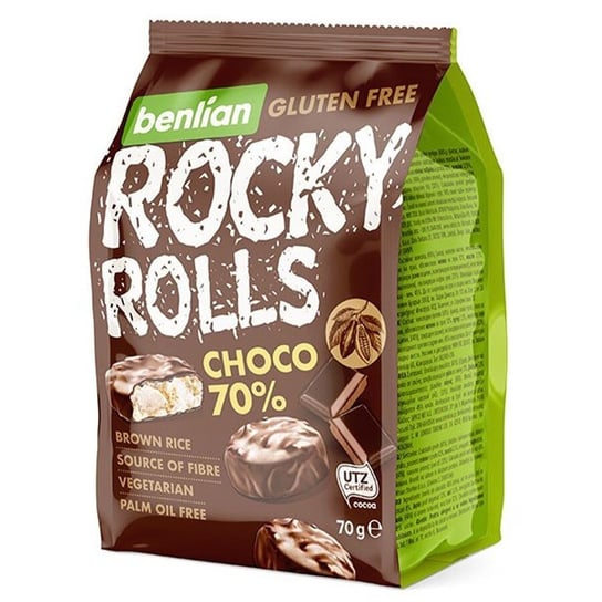 Wafle Ryżowe W Polewach Rocky Rolls Choco - Choco 70% Benlian, 70G Inna marka