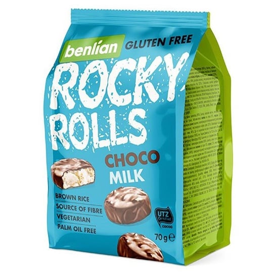 Wafle Ryżowe W Polewach Rocky Rolls Choco - Milk Benlian, 70G Inna marka