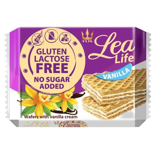Wafle waniliowe bez glutenu, laktozy Lea Life
