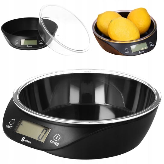 Waga kuchenna elektroniczna z misą czarna 5kg BRUNBESTE