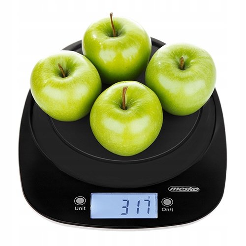 Waga kuchenna z misą 1,4L LCD Precyzyjna 5kg/1g Czarna Mesko Mesko