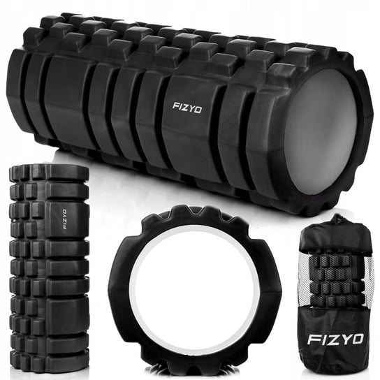 Wałek do Masażu Pleców FIZYO Roller z Wypustkami Masażer Czarny EVA 33x14cm Fizyo