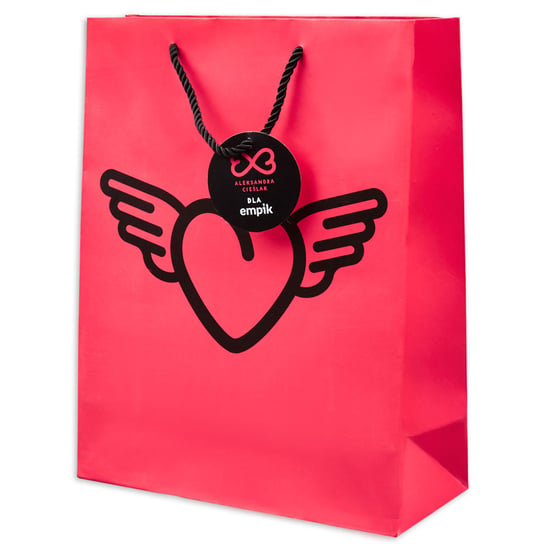 Walentynki, torba prezentowa serce, różowa, rozmiar L Empik