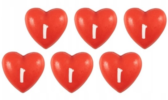 Walentynkowe świeczki w kształcie serc, 6 szt Inna marka
