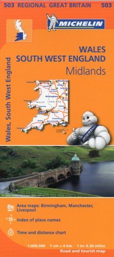Walia Anglia Południowo-Zachodnia. Mapa 1:400 000 Michelin Travel Publications