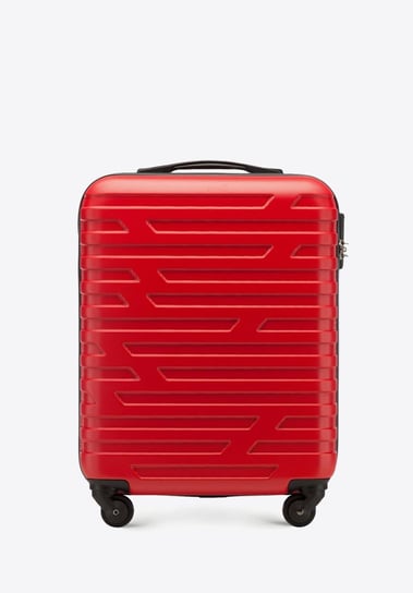 Walizka kabinowa z ABS-u w geometryczny deseń czerwona WITTCHEN
