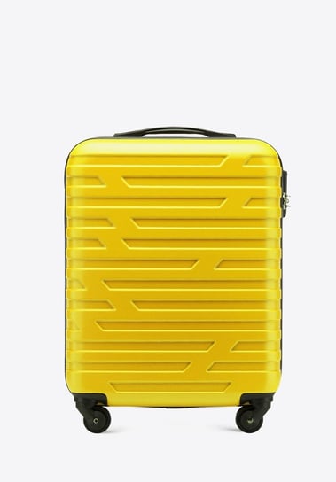 Walizka kabinowa z ABS-u w geometryczny deseń żółta WITTCHEN