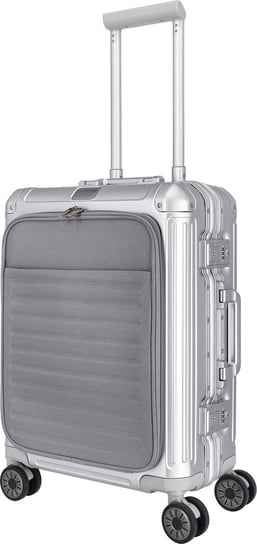 Walizka kabinowa z przednią kieszenią Travelite Next 55 cm srebrna Travelite