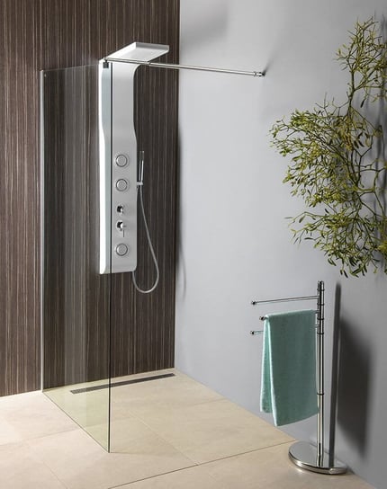 WALK-IN ścianka prysznicowa do montażu do ściany ze wspornikem, 900 mm, szkło czyste Inna marka