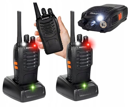 WALKIE TALKIE 2X KRÓTKOFALÓWKA PMR BAOFENG DUZY ZASIĘG LATARKA ZESTAW Inna marka