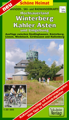 Wander-, Ski- und Radwanderkarte Hochsauerland, Winterberg, Kahler Asten und Umgebung 1:30 000 Barthel, Barthel Andreas Verlag