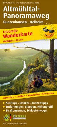 Wanderkarte Altmühltal-Panoramaweg, Gunzenhausen - Kelheim 1 : 50 000 Publicpress