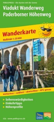 Wanderkarte Viadukt Wanderweg, Paderborner Höhenweg 1 : 25 000 Publicpress, Publicpress Publikationsgesellschaft Mbh