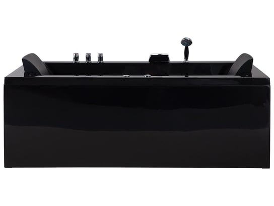 Wanna narożna LED prawa z hydromasażem 183 x 90 cm czarna VARADERO Beliani