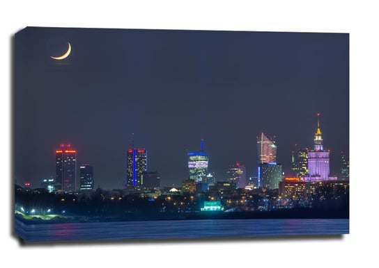 Warszawa Księżyc Sierp - obraz na płótnie 120x90 cm Galeria Plakatu
