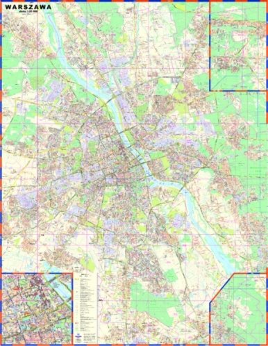 Warszawa - Mapa Ścienna 1:26 000 Opracowanie zbiorowe