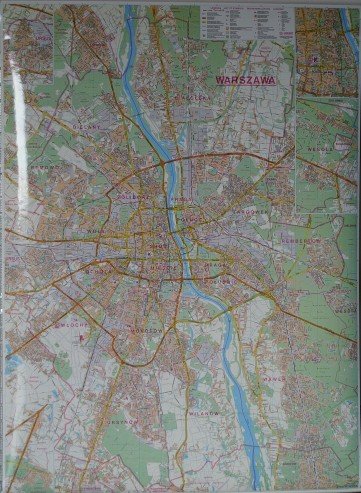 Warszawa Mapa Ścienna Opracowanie zbiorowe