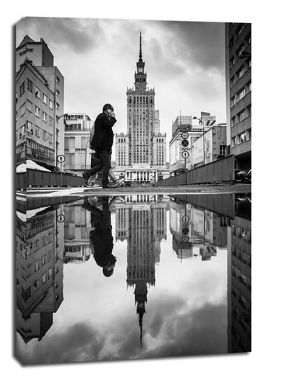 Warszawa Pałac Kultury i Nauki Zamyślony - obraz na płótnie 40x50 cm Galeria Plakatu