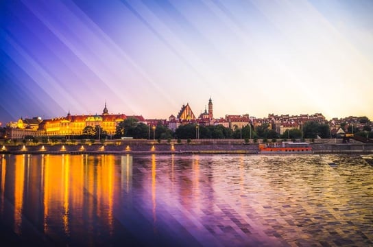 Warszawa Panorama Stare Miasto - plakat premium 120x90 cm Inna marka