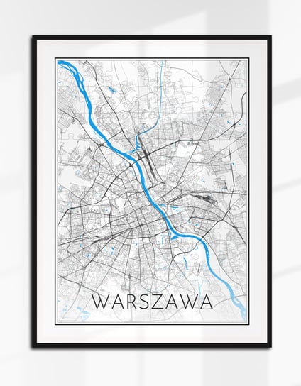 WARSZAWA plakat PUZZLE mapa czarno-biała plan 40x30 A3 Inna marka