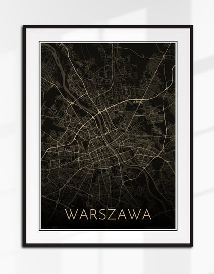 WARSZAWA plakat PUZZLE mapa czarno-biała plan 70x50 B2 Inna marka