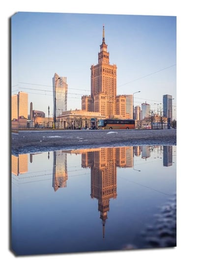 Warszawa Poranek - obraz na płótnie 90x120 cm Galeria Plakatu