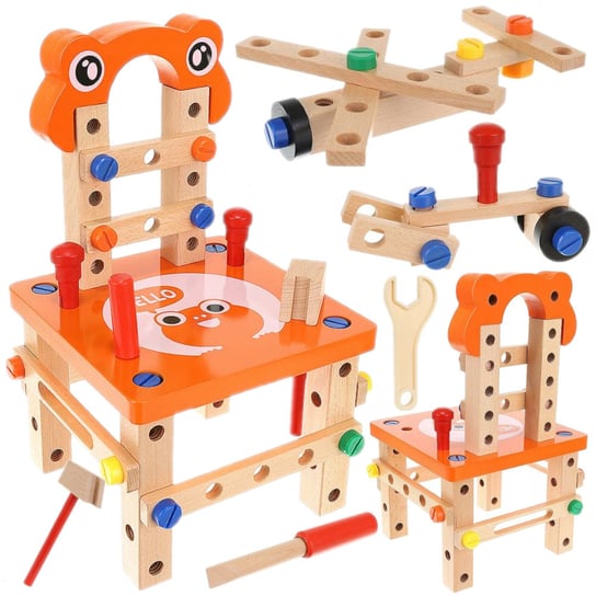 Warsztat Drewniany Dla Dzieci Krzesło + Narzędzia U36 elektrostator