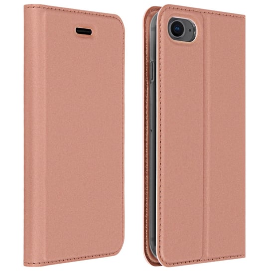 Wąskie etui z klapką, seria Business na iPhone 7 / 8 / SE 2020 - Różowe złoto Dux Ducis